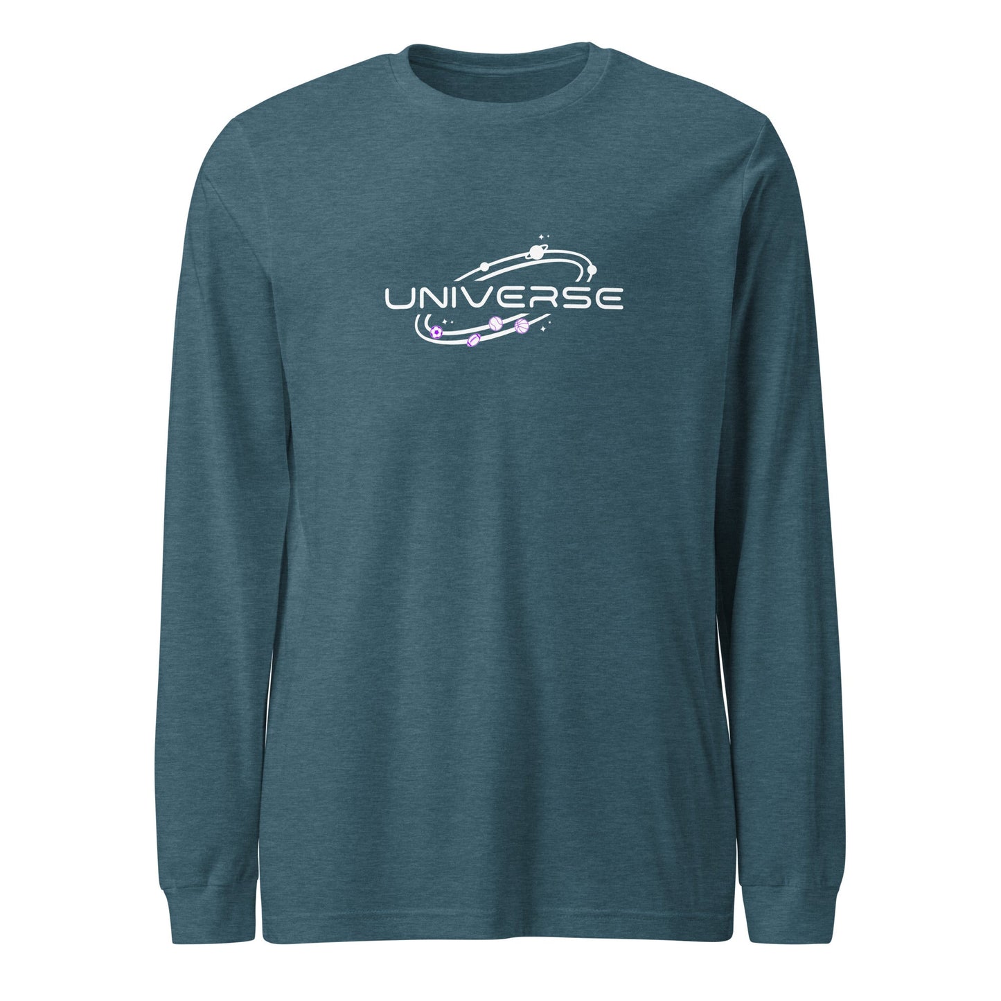 Dame Universe Heather Deep Teal Unisex Long Sleeve Tee